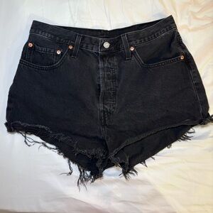 Vintage Levi's Black Denim Shorts Size W32